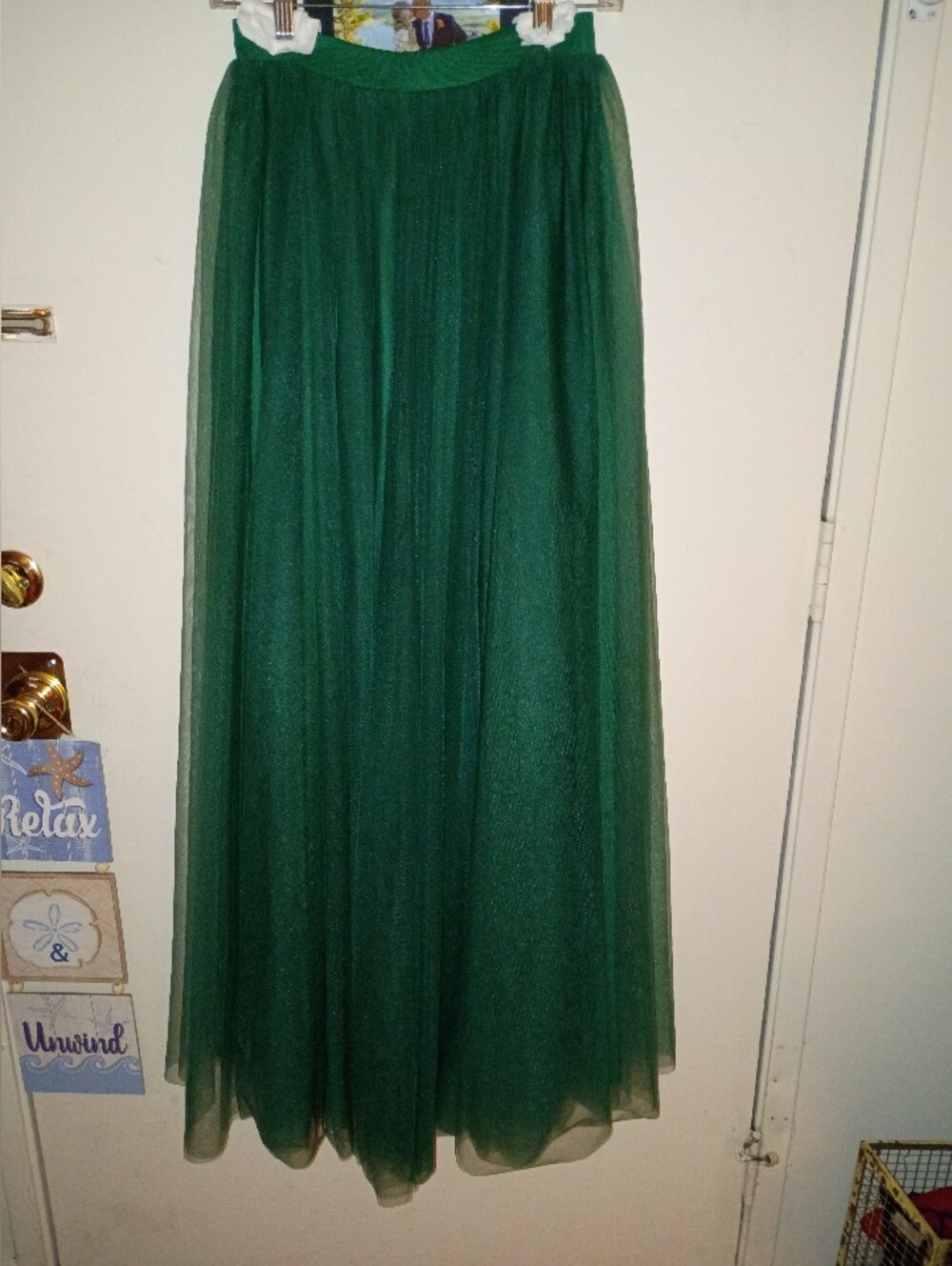 Flowing Emerald Maxi Tulle Skirt
